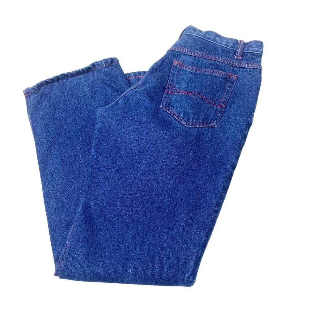 Vintage No Boundaries Y2K Red Contrast Stitch High Rise Jeans Juniors Size 11